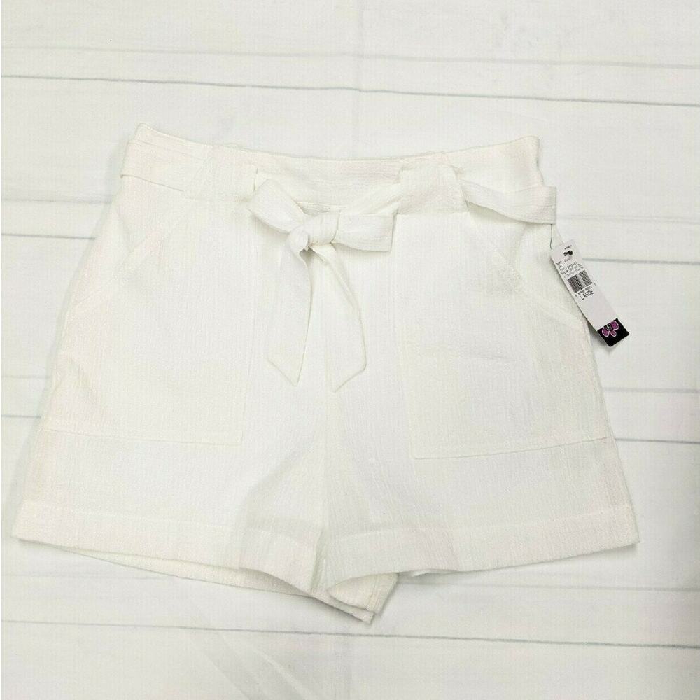 Ally B. Tie Waist White Dress Shorts Girls 14